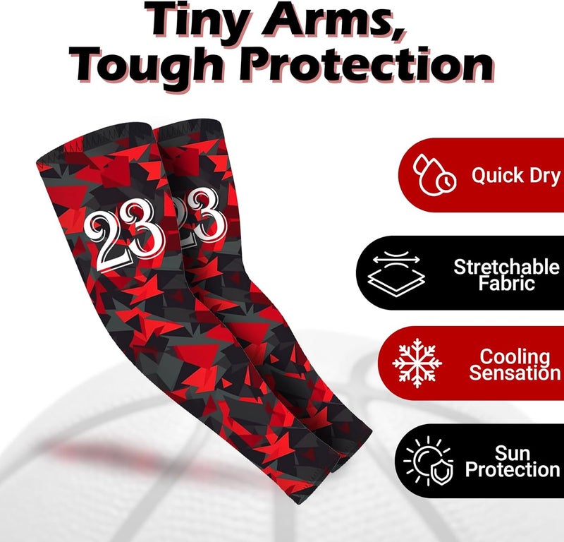 Popuid Youth Boys Basketball Crew Socks with Arm Sleeves, Lucky Number Thickened Sports Socks for Kids Team Uniform Gifts - Image 4